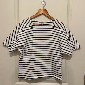 Zara navy & white striped tee